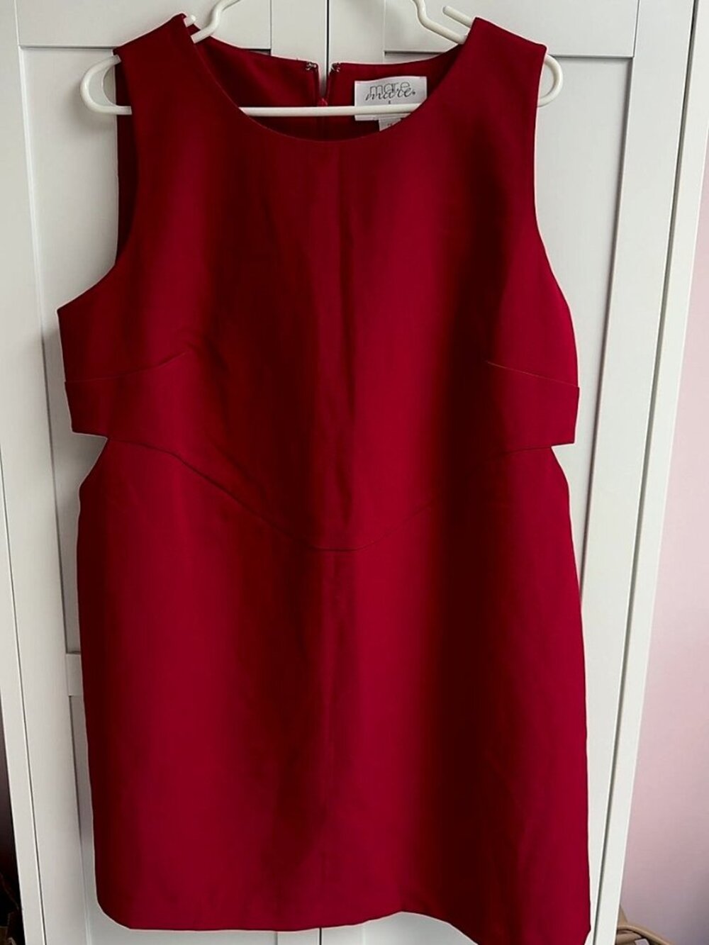 Maeve x Anthropologie Red Sleeveless Sheath Dress with Side Cutouts, Size 1X